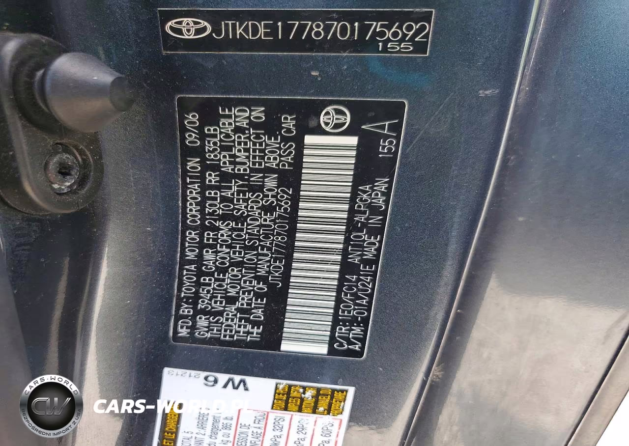 2007 Scion Tc Base VIN:JTKDE177870175692 - 12