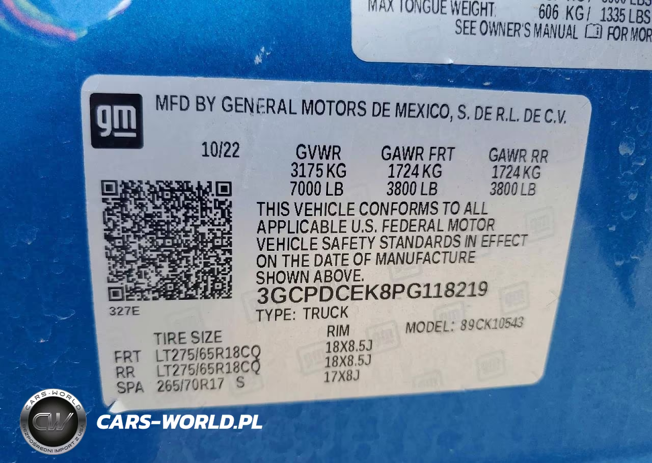 2023 Chevrolet Silverado K1500 Trail Boss Custom VIN:3GCPDCEK8PG118219 - 13