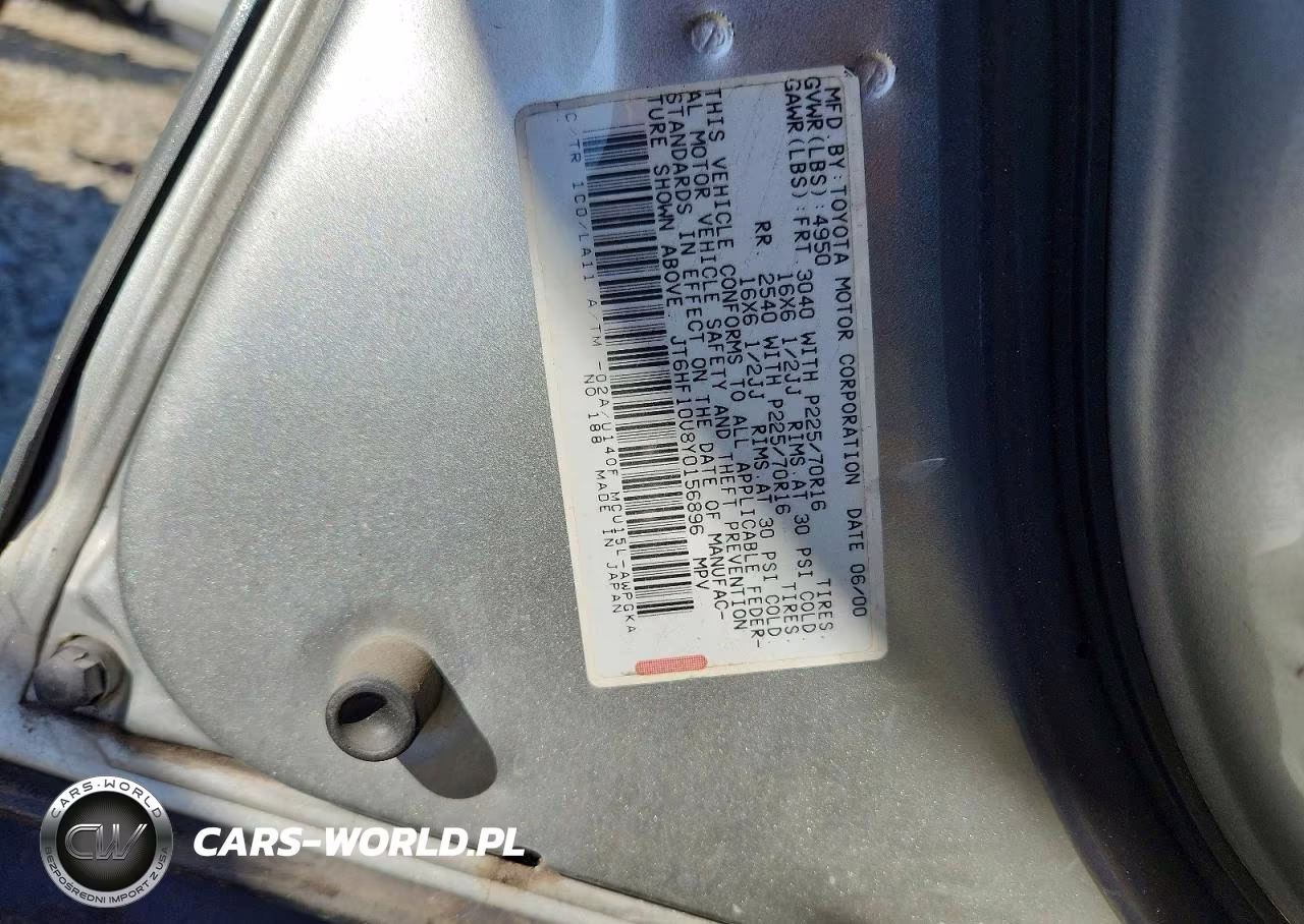 2000 Lexus Rx 300 VIN:JT6HF10U8Y0156896 - 13