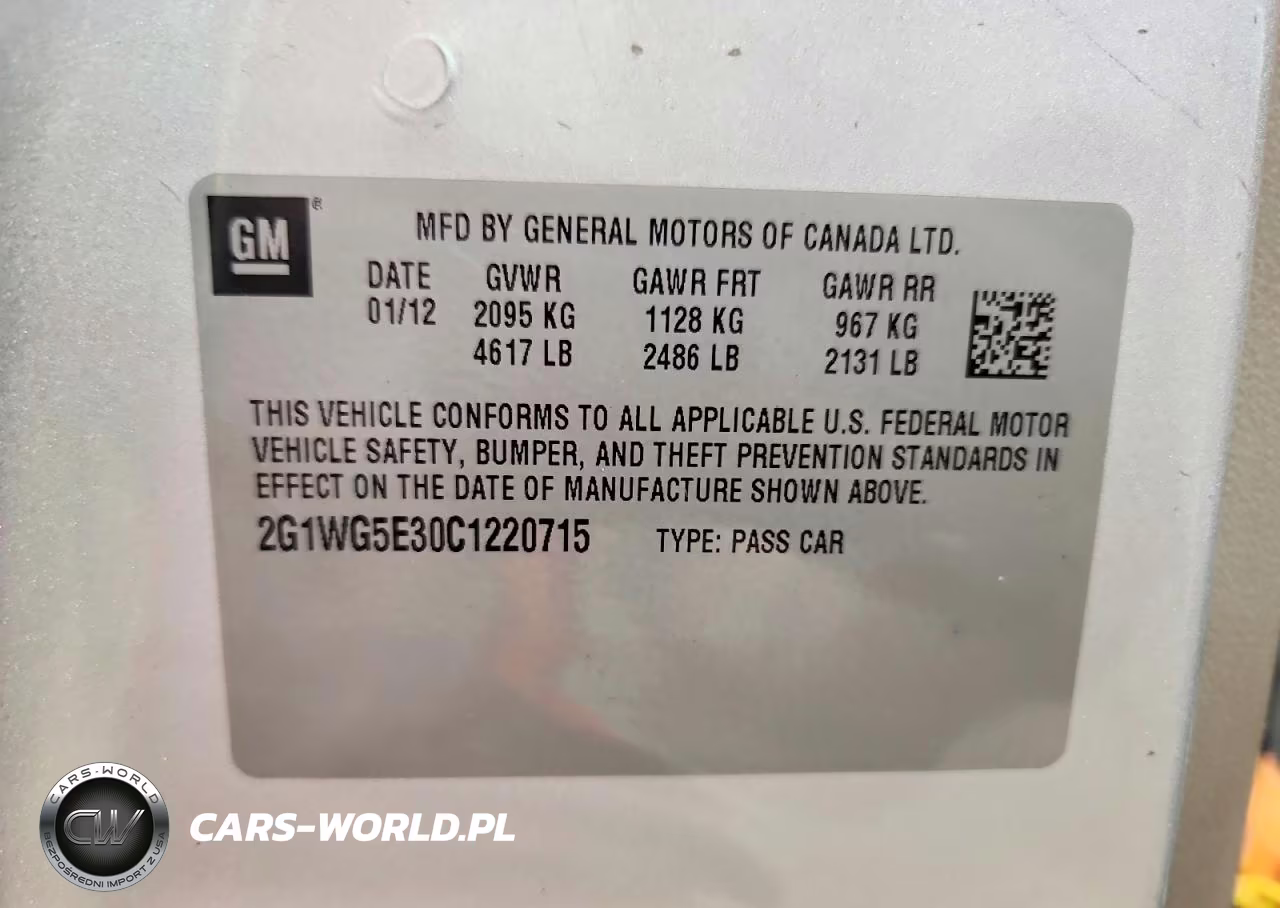 2012 Chevrolet Impala Lt VIN:2G1WG5E30C1220715 - 12