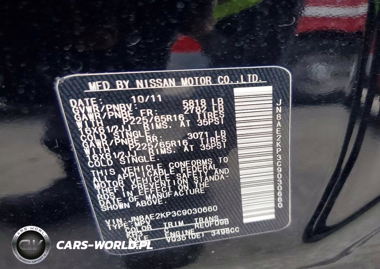 2012 Nissan Quest 3.5 S VIN:JN8AE2KP3C9030660 - 13