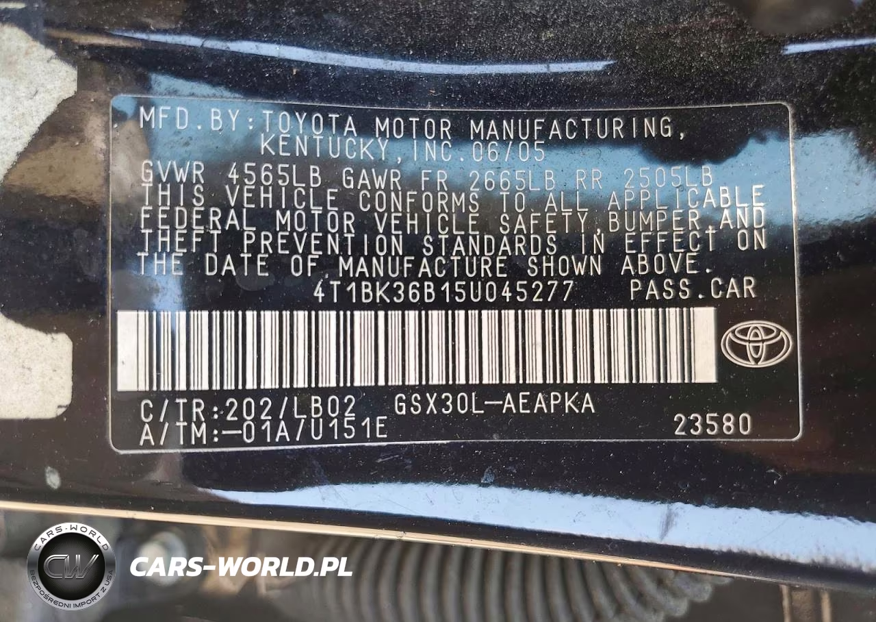 2005 Toyota Avalon Limited VIN:4T1BK36B15U045277 - 12
