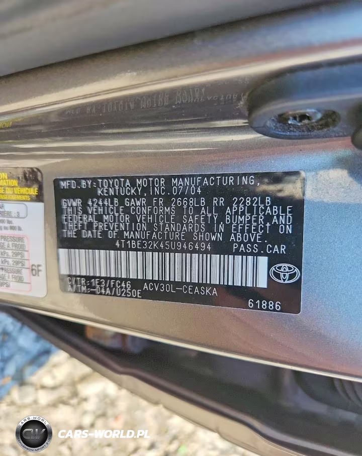 2005 Toyota Camry Se VIN:4T1BE32K45U946494 - 12