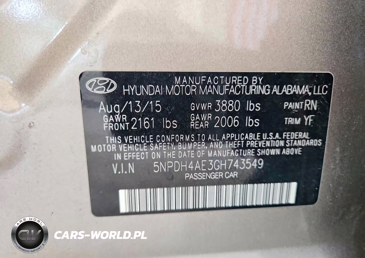 2016 Hyundai Elantra Se VIN:5NPDH4AE3GH743549 - 12