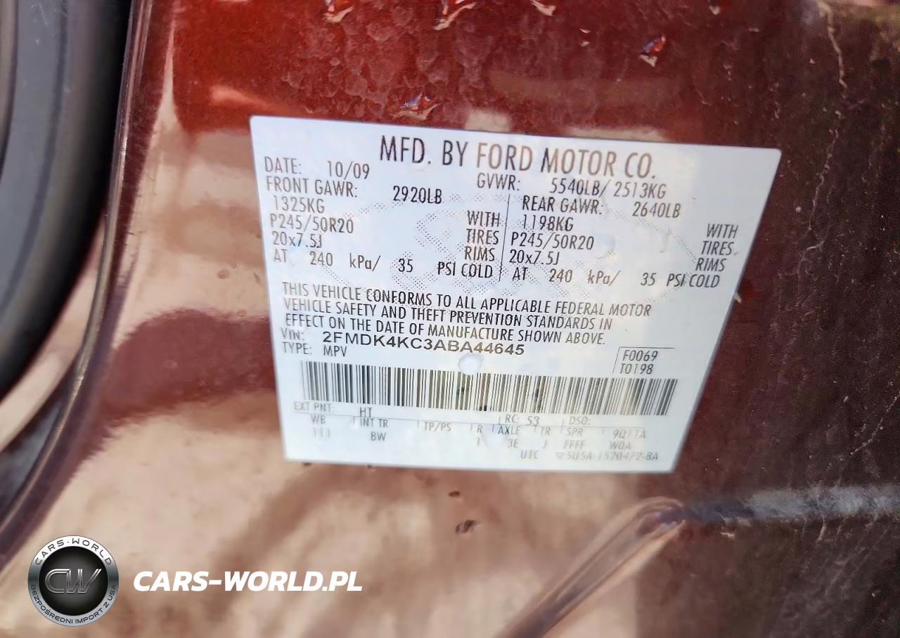 2010 Ford Edge Limited VIN:2FMDK4KC3ABA44645 - 13