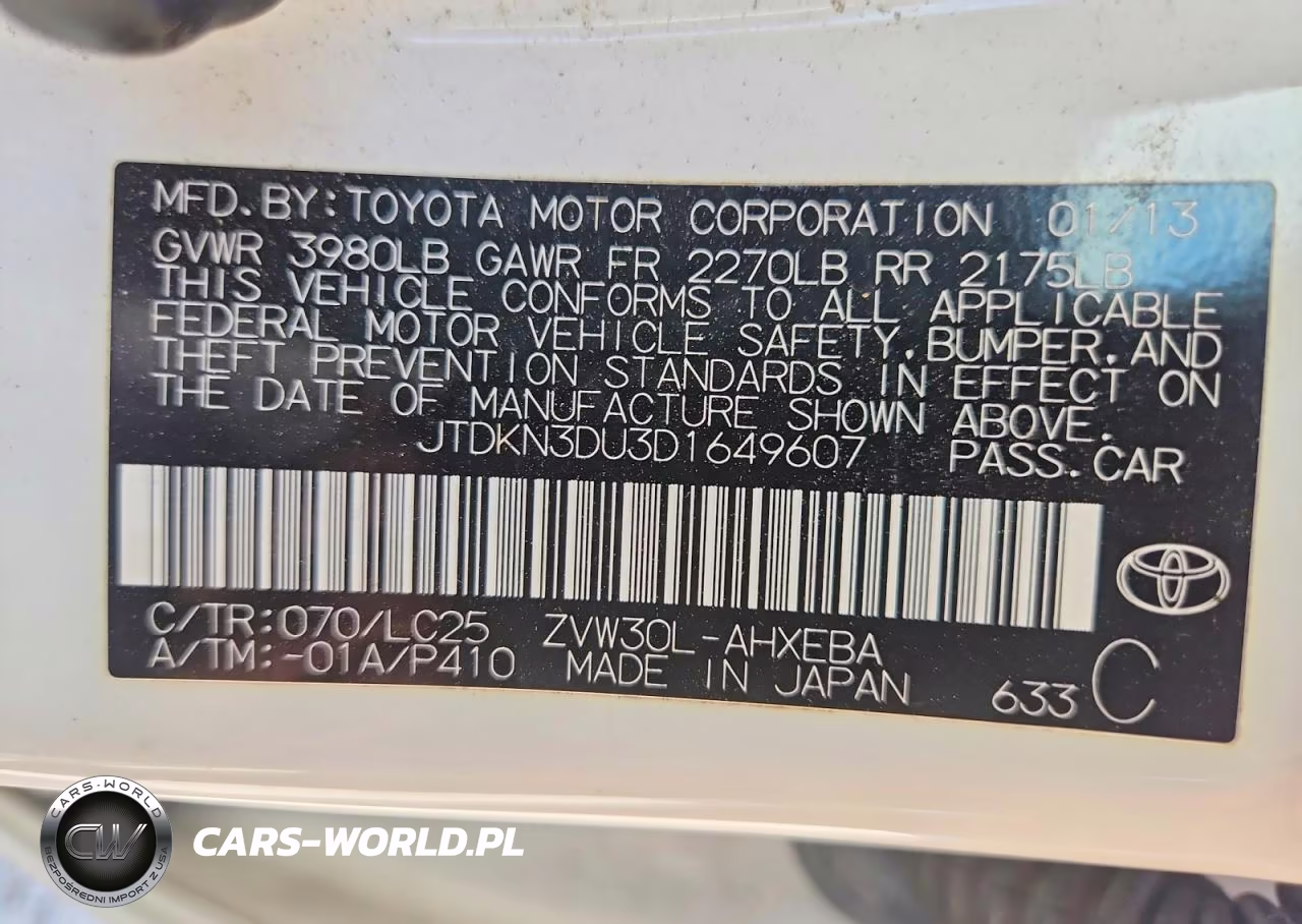 2013 Toyota Prius Persona Series Se VIN:JTDKN3DU3D1649607 - 12