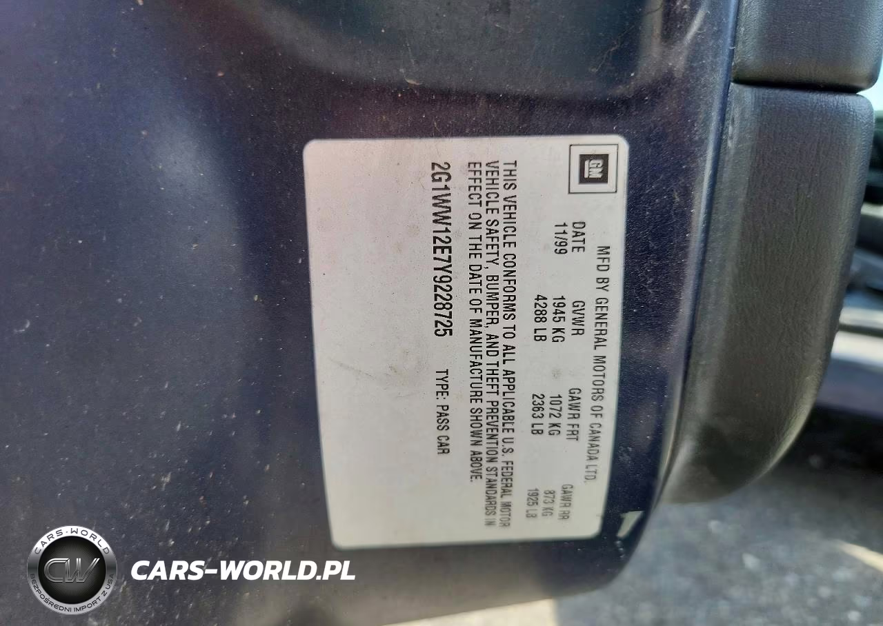 2000 Chevrolet Monte Carlo Ls VIN:2G1WW12E7Y9228725 - 12
