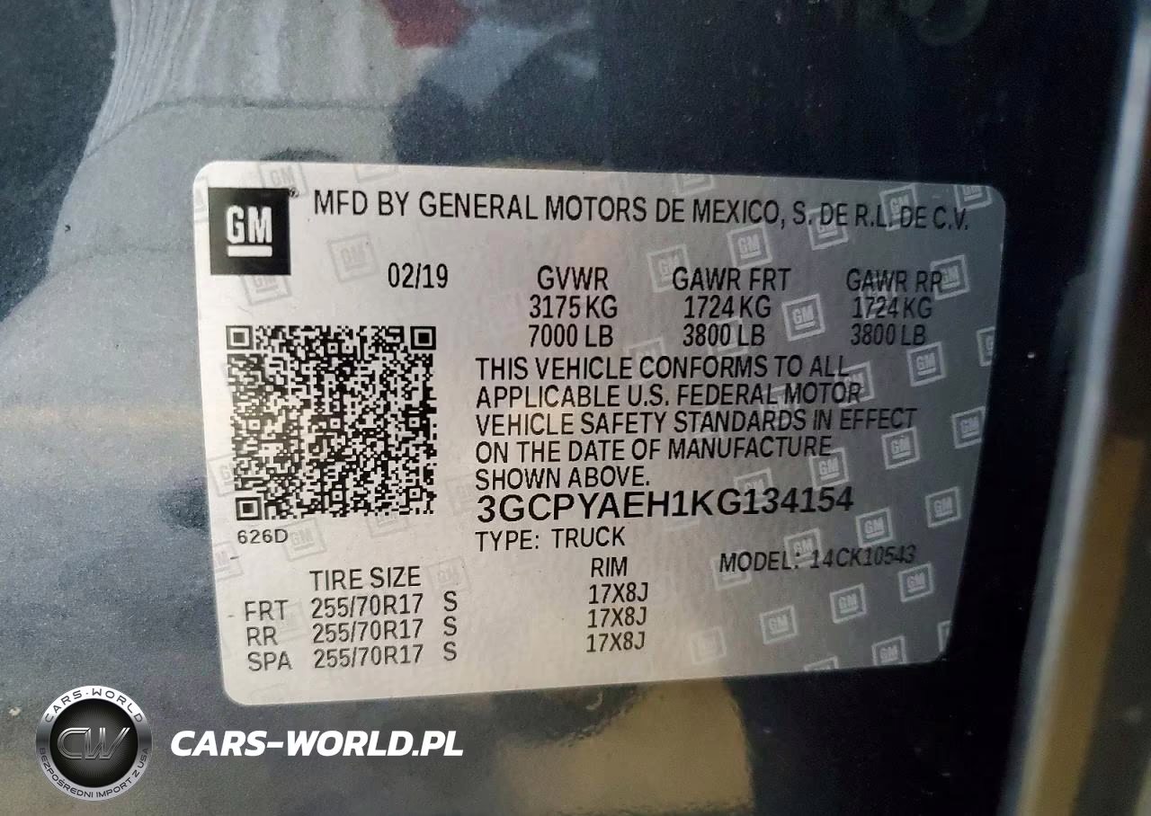 2019 Chevrolet Silverado K1500 VIN:3GCPYAEH1KG134154 - 12