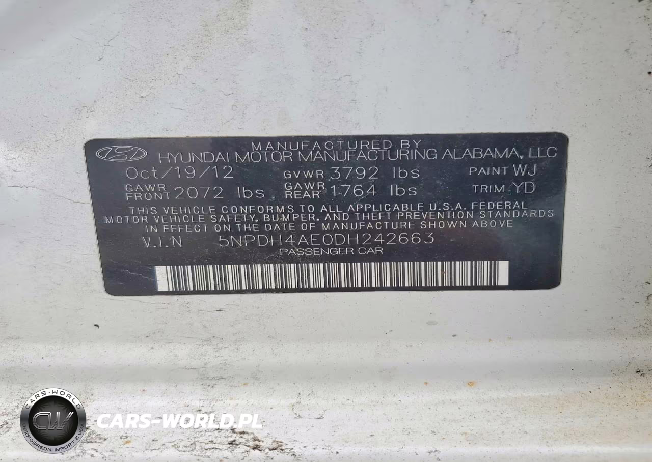 2013 Hyundai Elantra Gls VIN:5NPDH4AE0DH242663 - 12