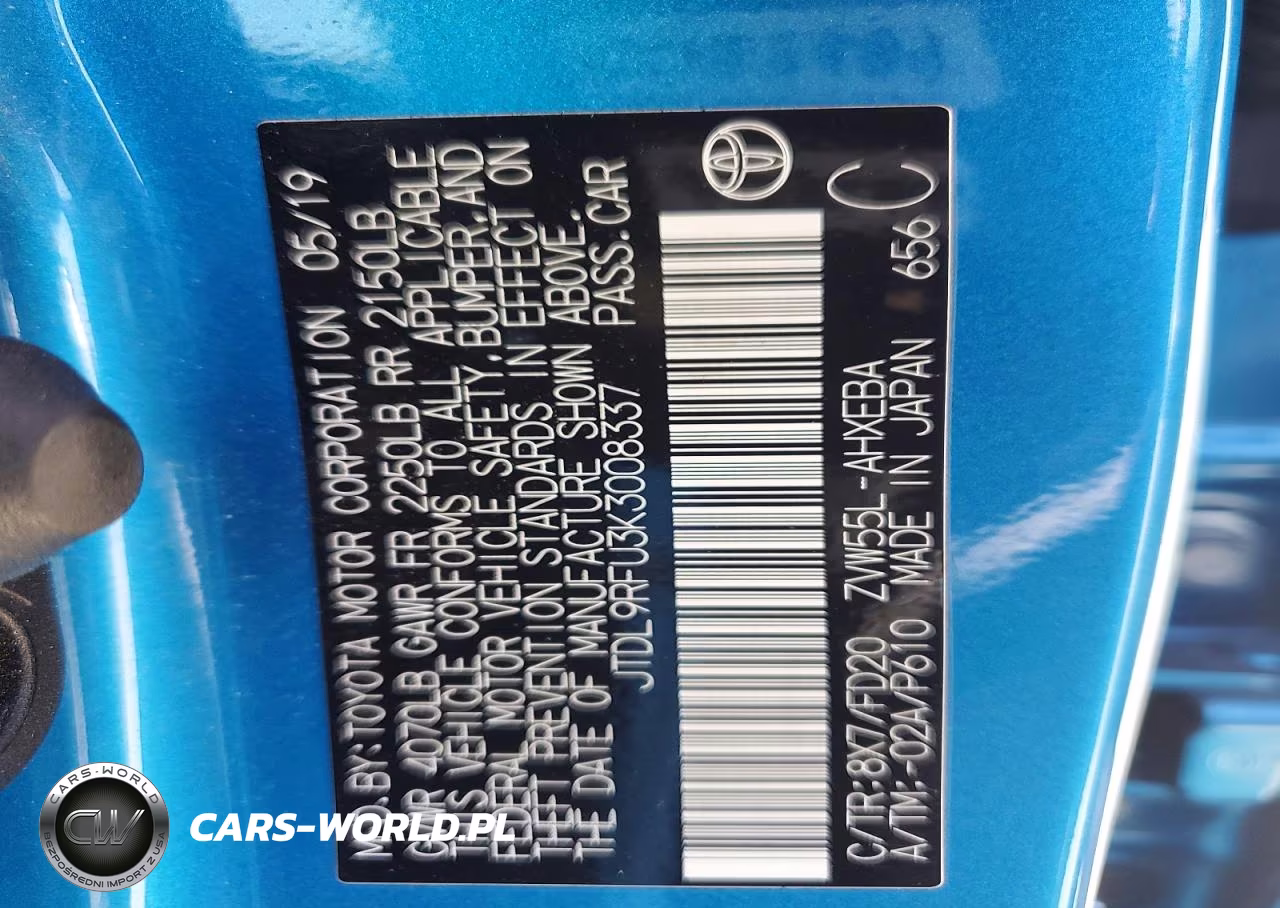 2019 Toyota Prius Le Awd-E VIN:JTDL9RFU3K3008337 - 12