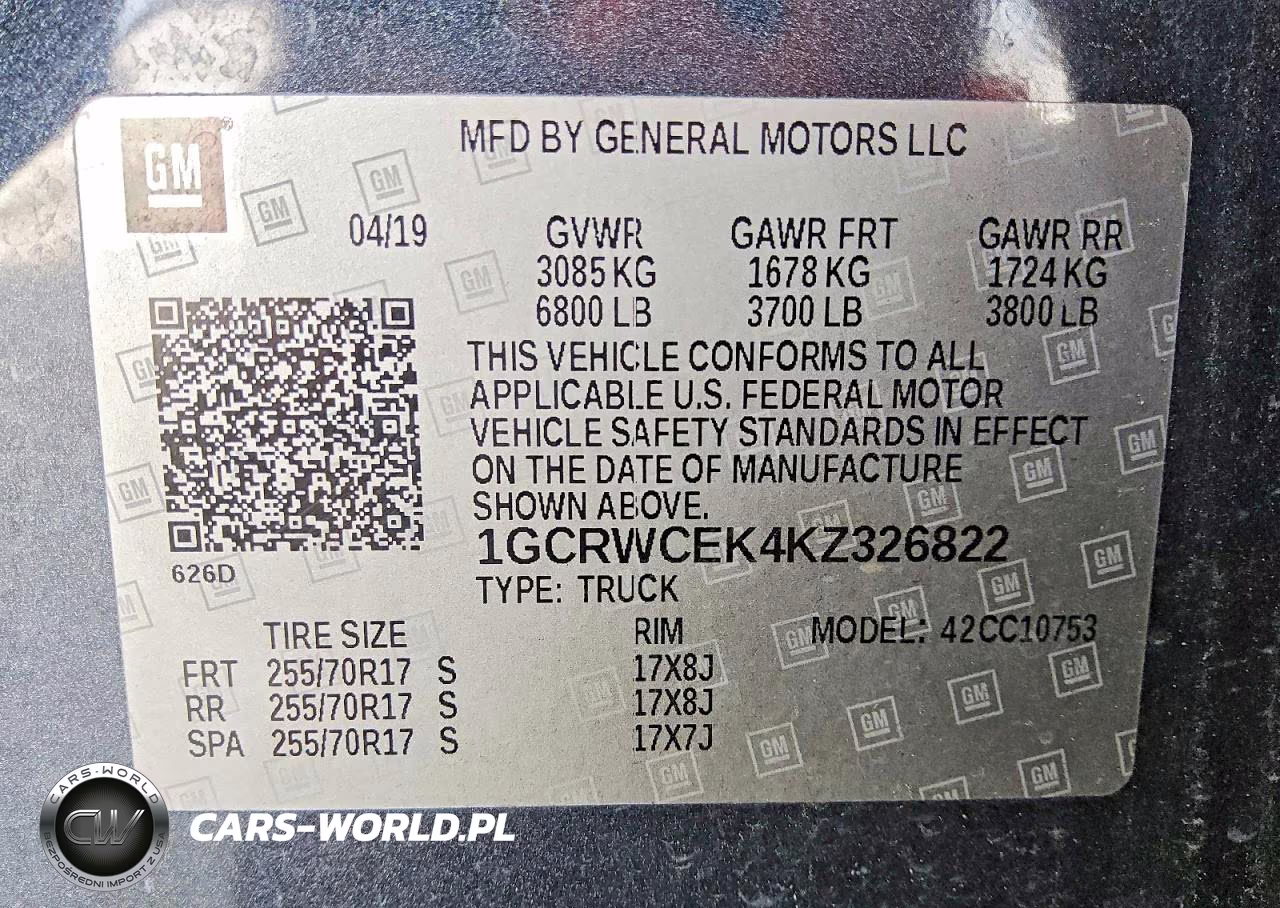 2019 Chevrolet Silverado C1500 Lt VIN:1GCRWCEK4KZ326822 - 12
