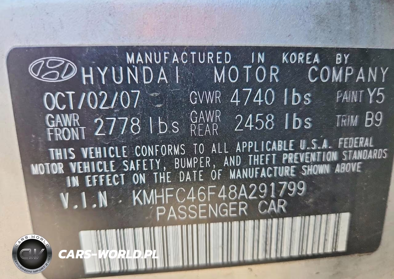 2008 Hyundai Azera Limited VIN:KMHFC46F48A291799 - 12