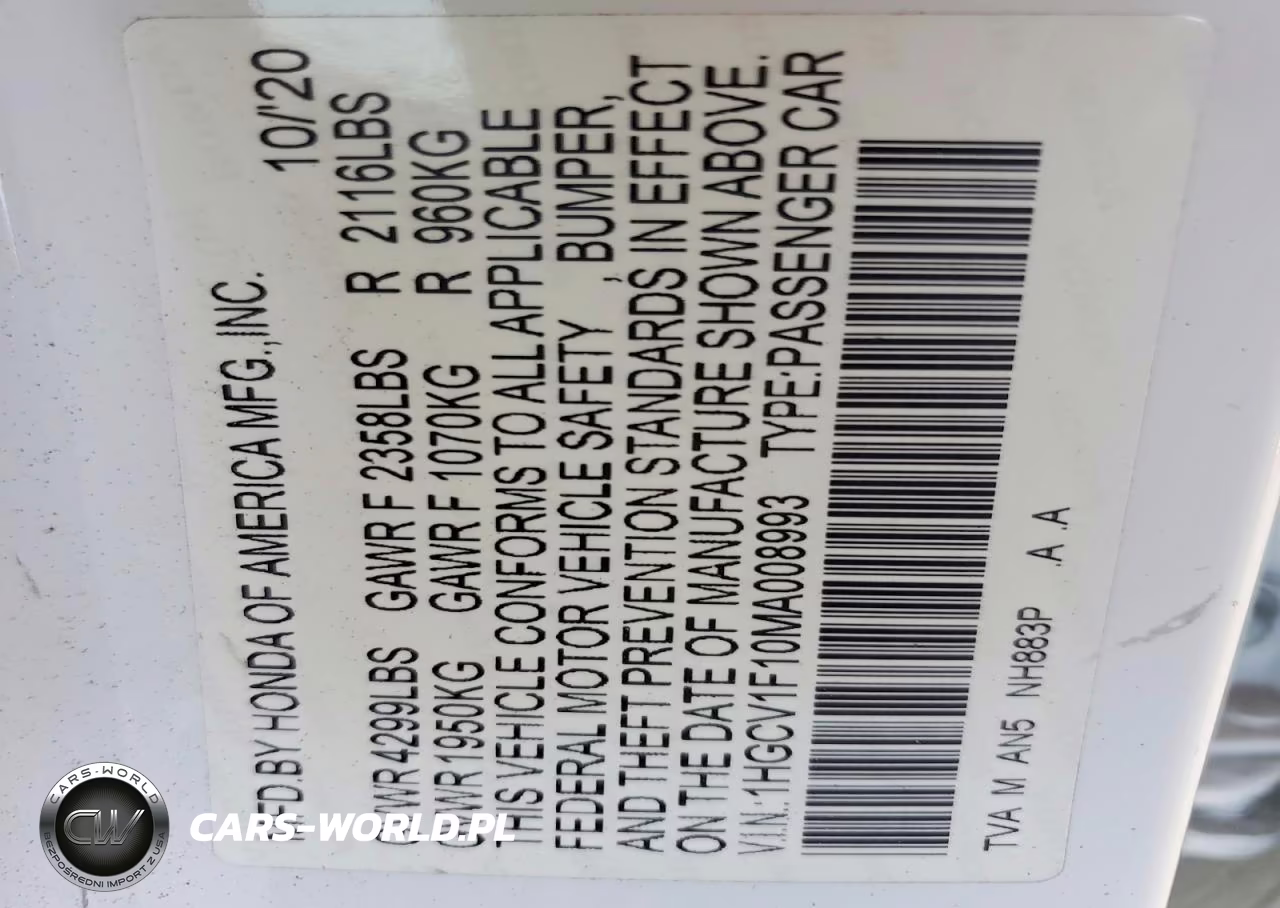 2021 Honda Accord Lx VIN:1HGCV1F10MA008993 - 13