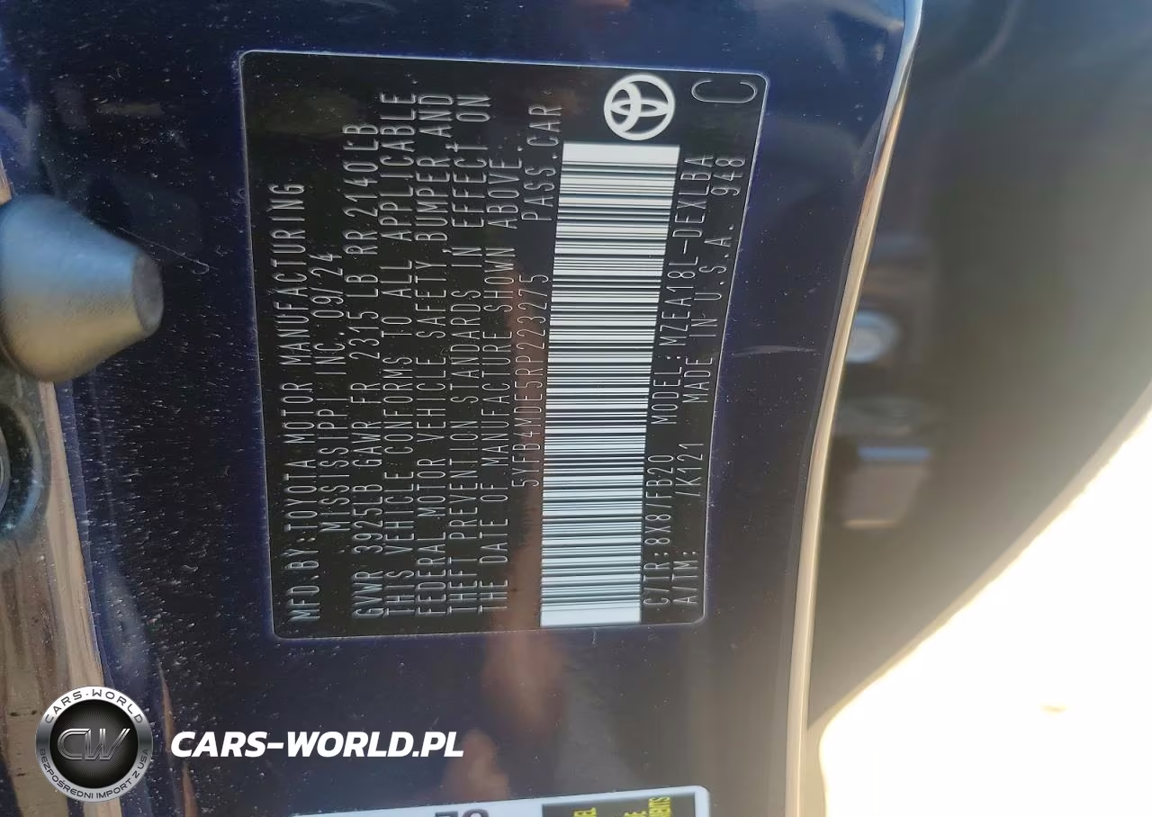 2024 Toyota Corolla Le VIN:5YFB4MDE5RP223275 - 12