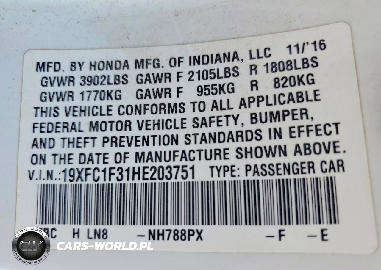2017 Honda Civic Ex VIN:19XFC1F31HE203751 - 12