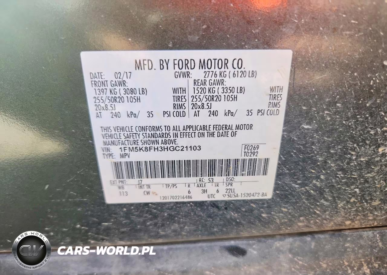 2017 Ford Explorer Limited VIN:1FM5K8FH3HGC21103 - 13