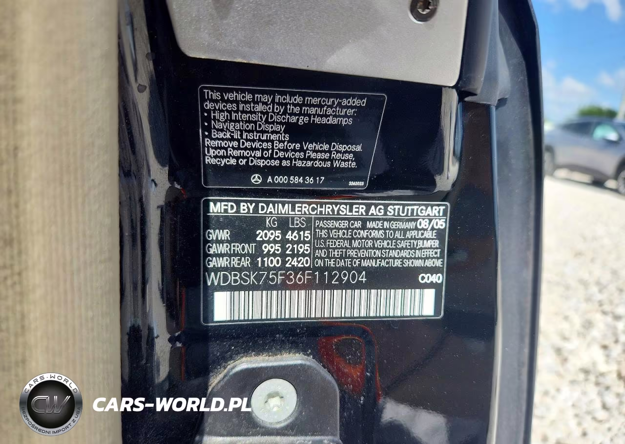 2006 Mercedes-Benz Sl 500 VIN:WDBSK75F36F112904 - 12