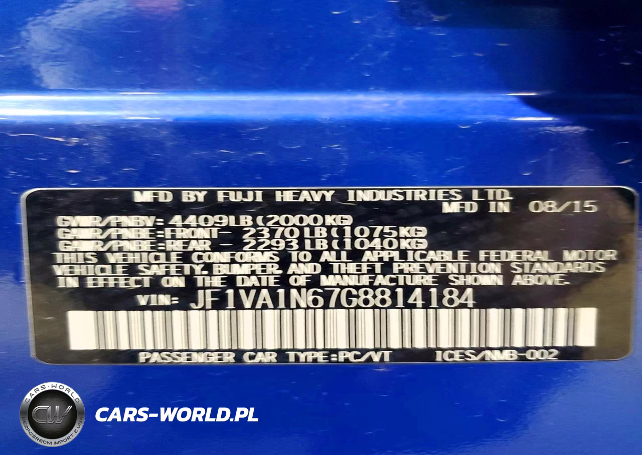 2016 Subaru Wrx Limited VIN:JF1VA1N67G8814184 - 12