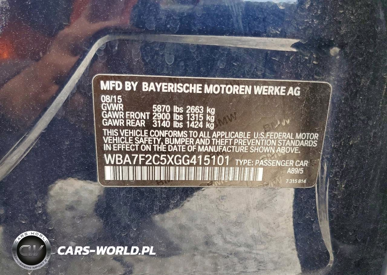2016 BMW 750 Xi VIN:WBA7F2C5XGG415101 - 12