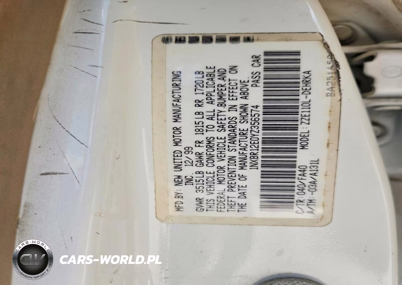 2000 Toyota Coroalla VIN:1NXBR12E0YZ356574 - 12