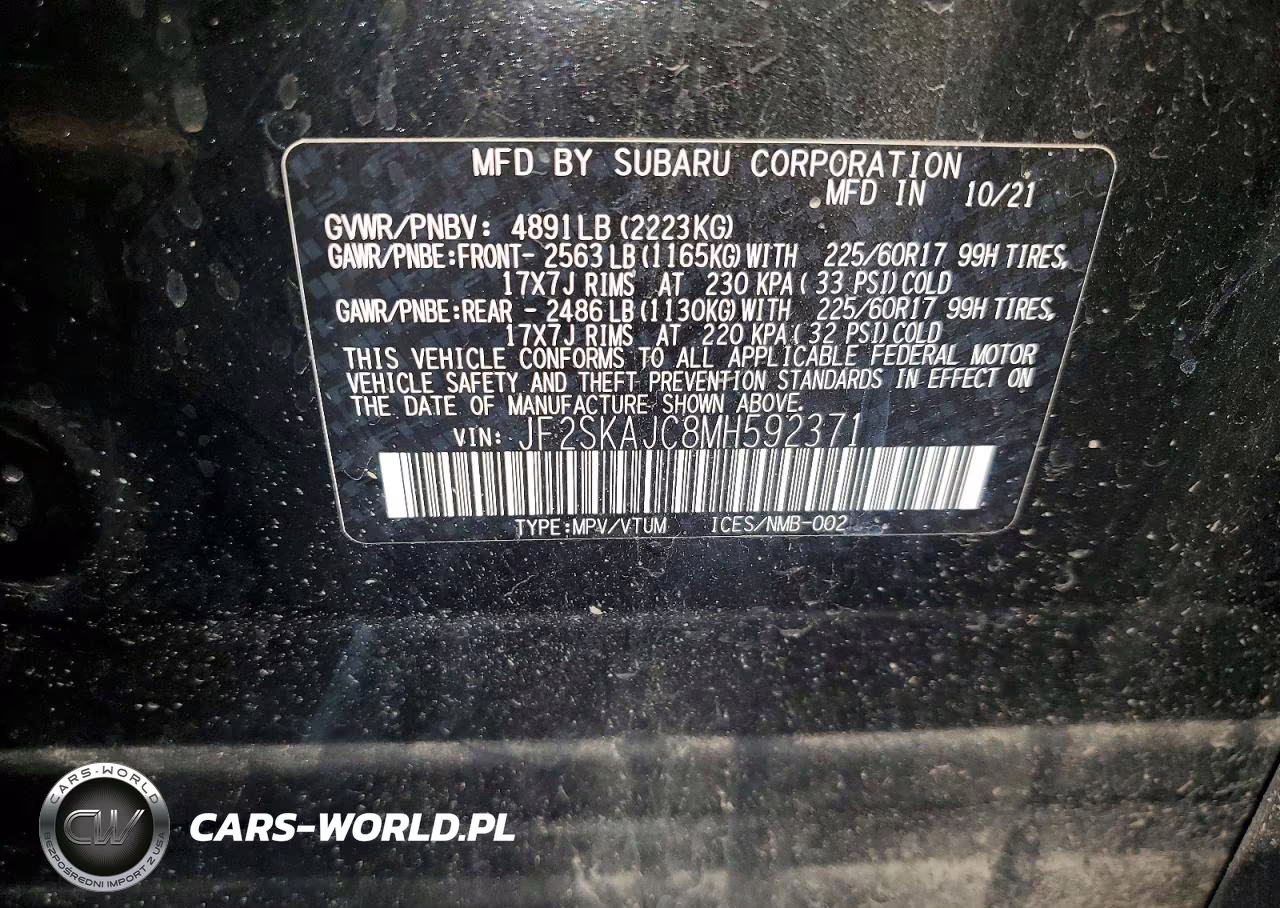 2021 Subaru Forester Premium VIN:JF2SKAJC8MH592371 - 14