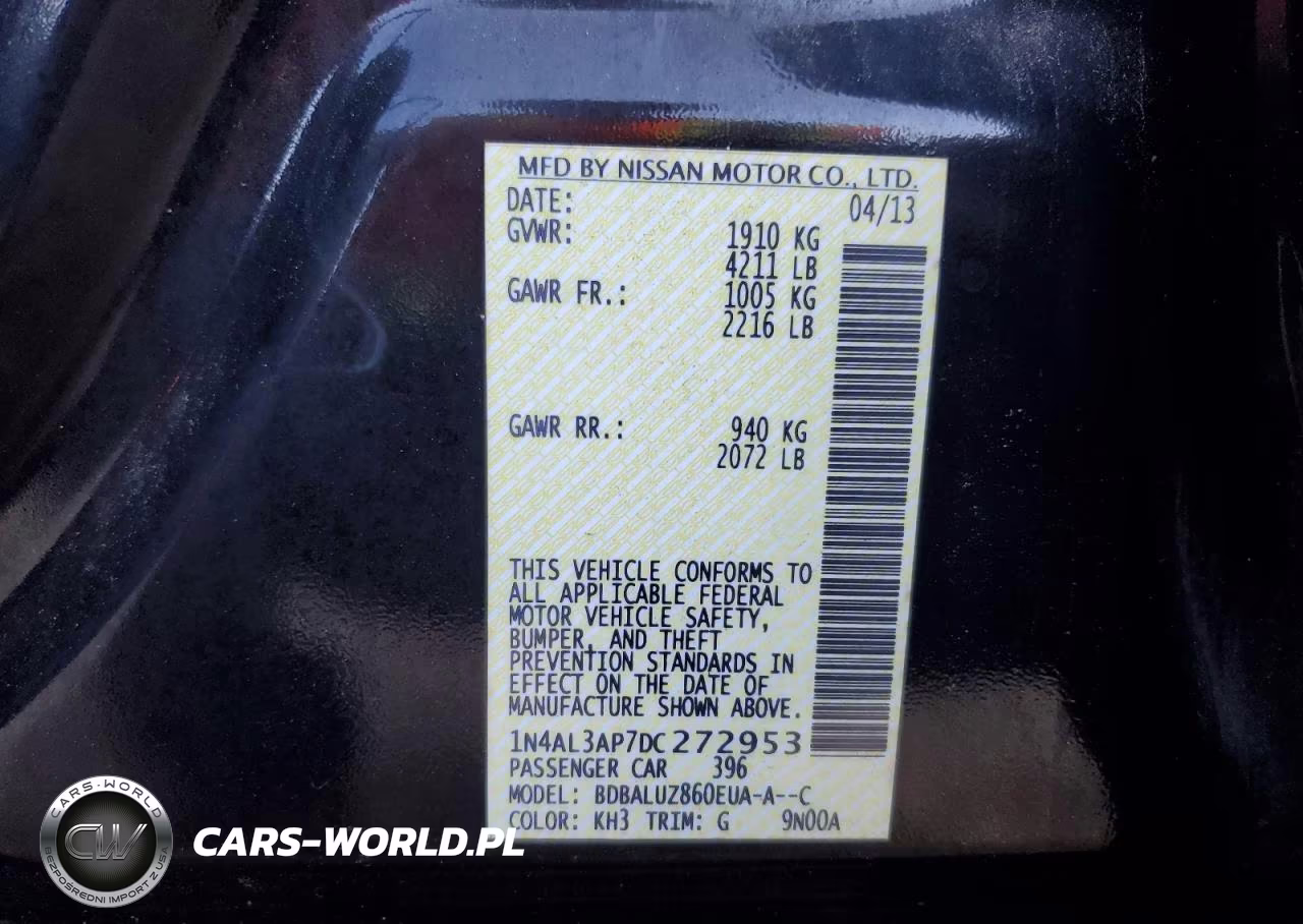 2013 Nissan Altima 2.5 VIN:1N4AL3AP7DC272953 - 12