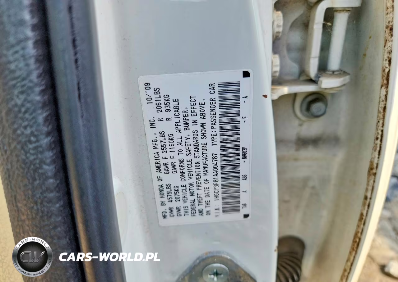 2010 Honda Accord Exl VIN:1HGCP3F81AA004787 - 13