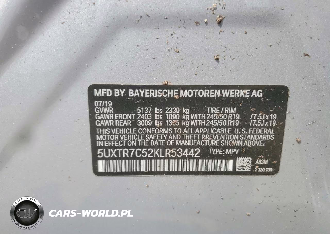 2019 BMW X3 Sdrive30I VIN:5UXTR7C52KLR53442 - 14