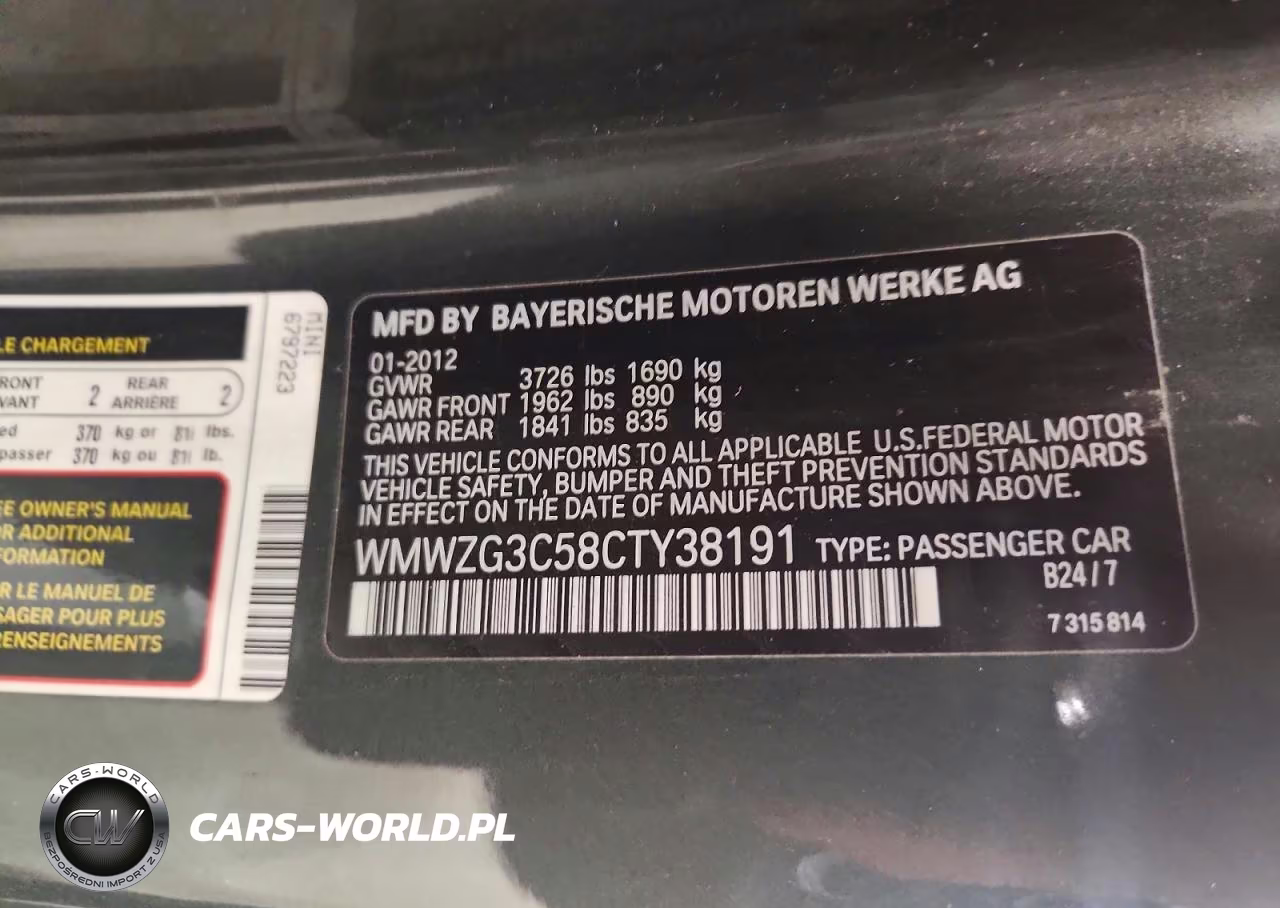 2012 Mini Cooper S Clubman VIN:WMWZG3C58CTY38191 - 12