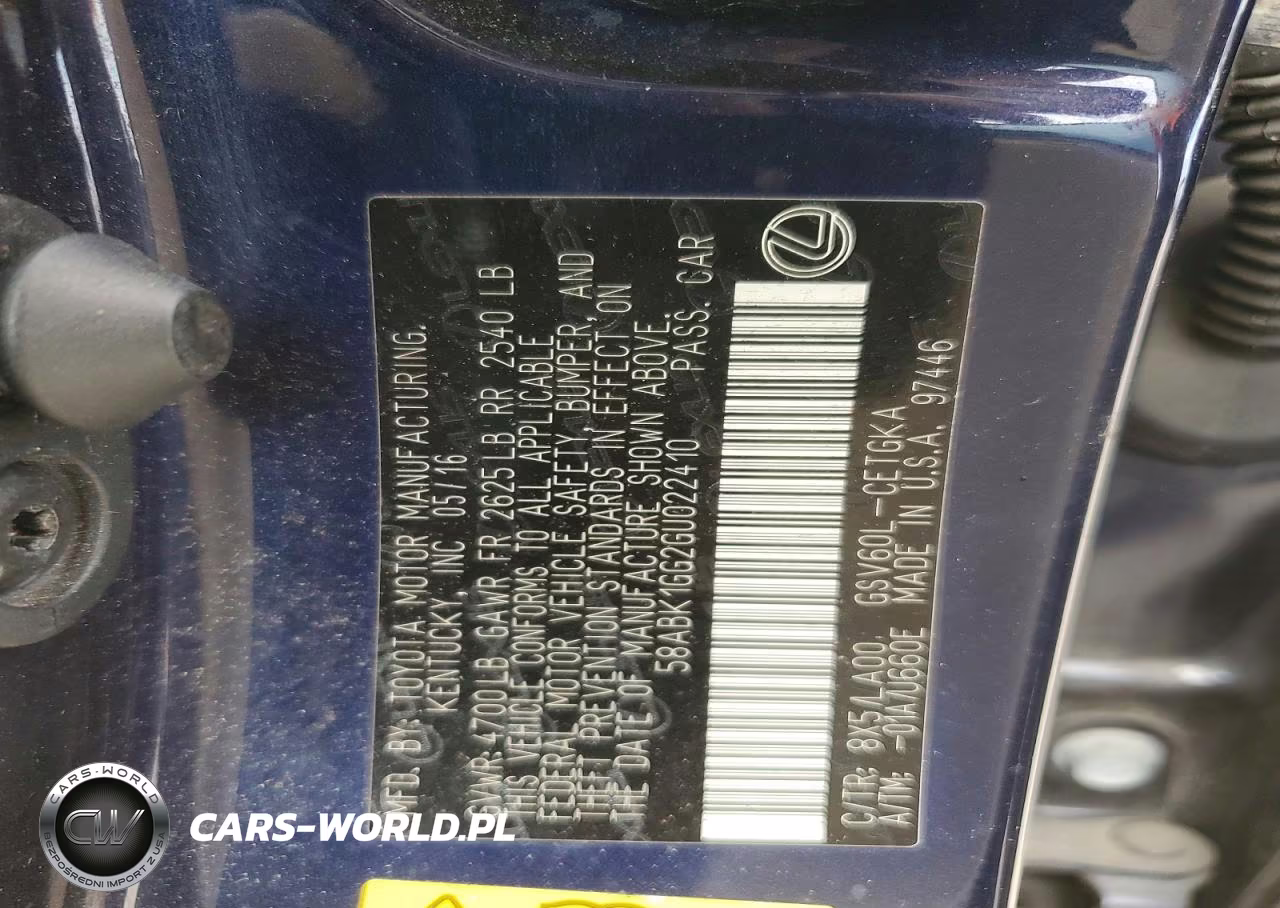 2016 Lexus Es 350 VIN:58ABK1GG2GU022410 - 12