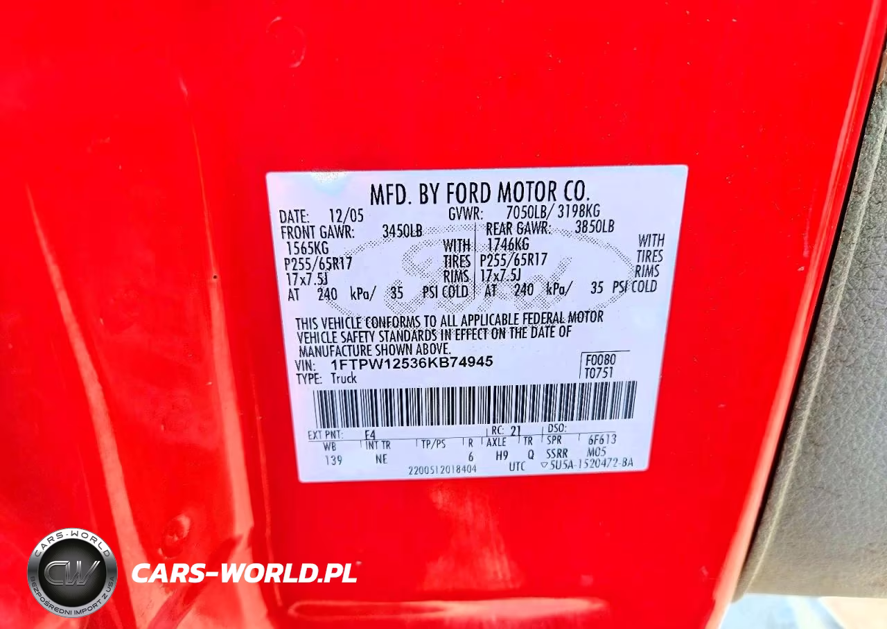 2006 Ford F150 Supercrew VIN:1FTPW12536KB74945 - 12