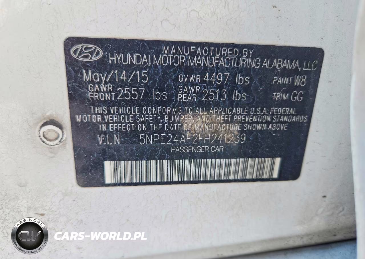 2015 Hyundai Sonata Se VIN:5NPE24AF2FH241239 - 12