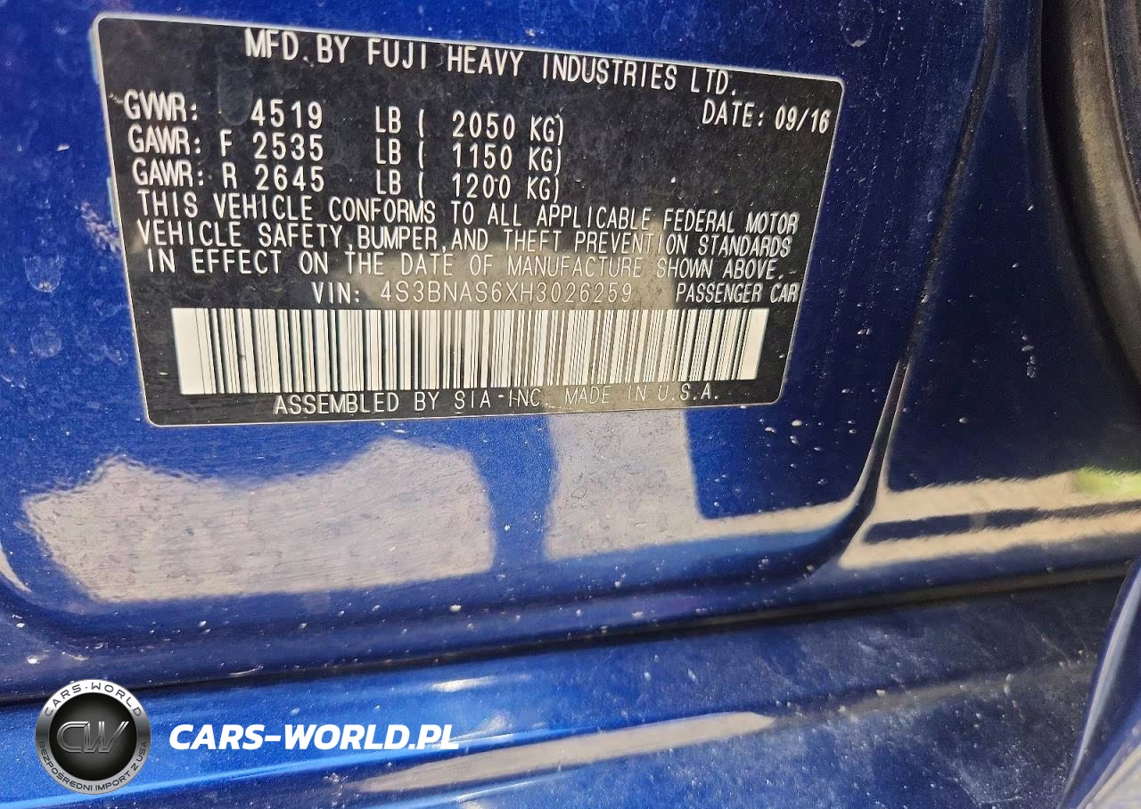 2017 Subaru Legacy Sport VIN:4S3BNAS6XH3026259 - 12
