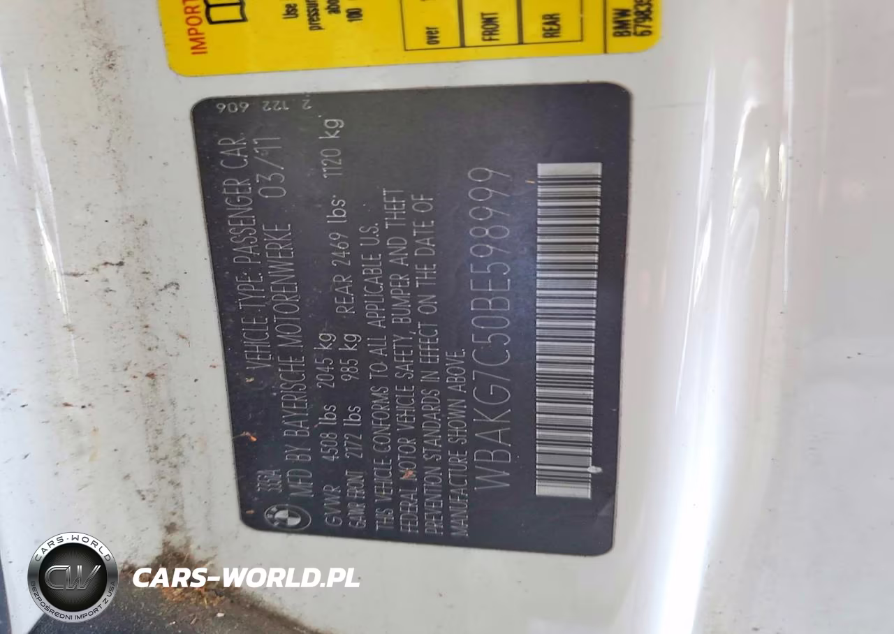 2011 BMW 335 I VIN:WBAKG7C50BE598999 - 12