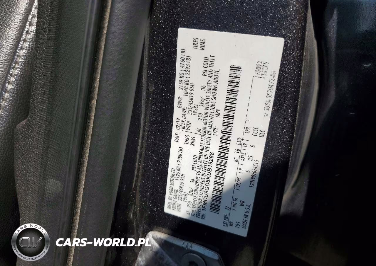 2019 Ford Escape Se VIN:1FMCU9GD8KUB19288 - 12