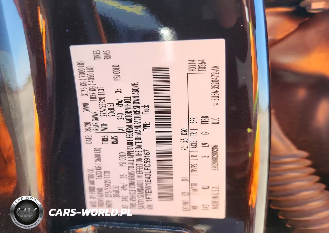 2020 Ford F150 Supercrew VIN:1FTEW1E43LFC59167 - 12