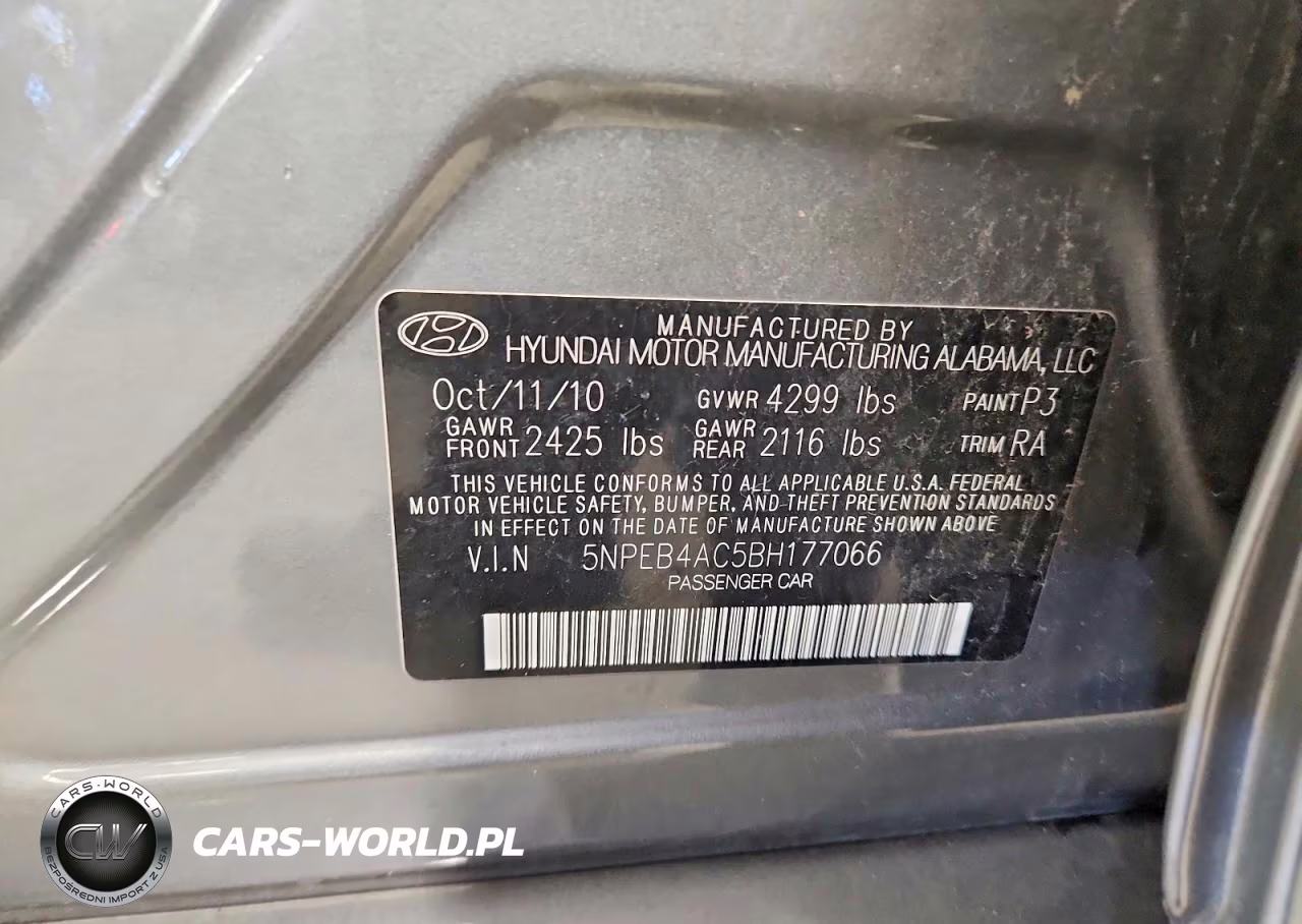 2011 Hyundai Sonata Gls VIN:5NPEB4AC5BH177066 - 12