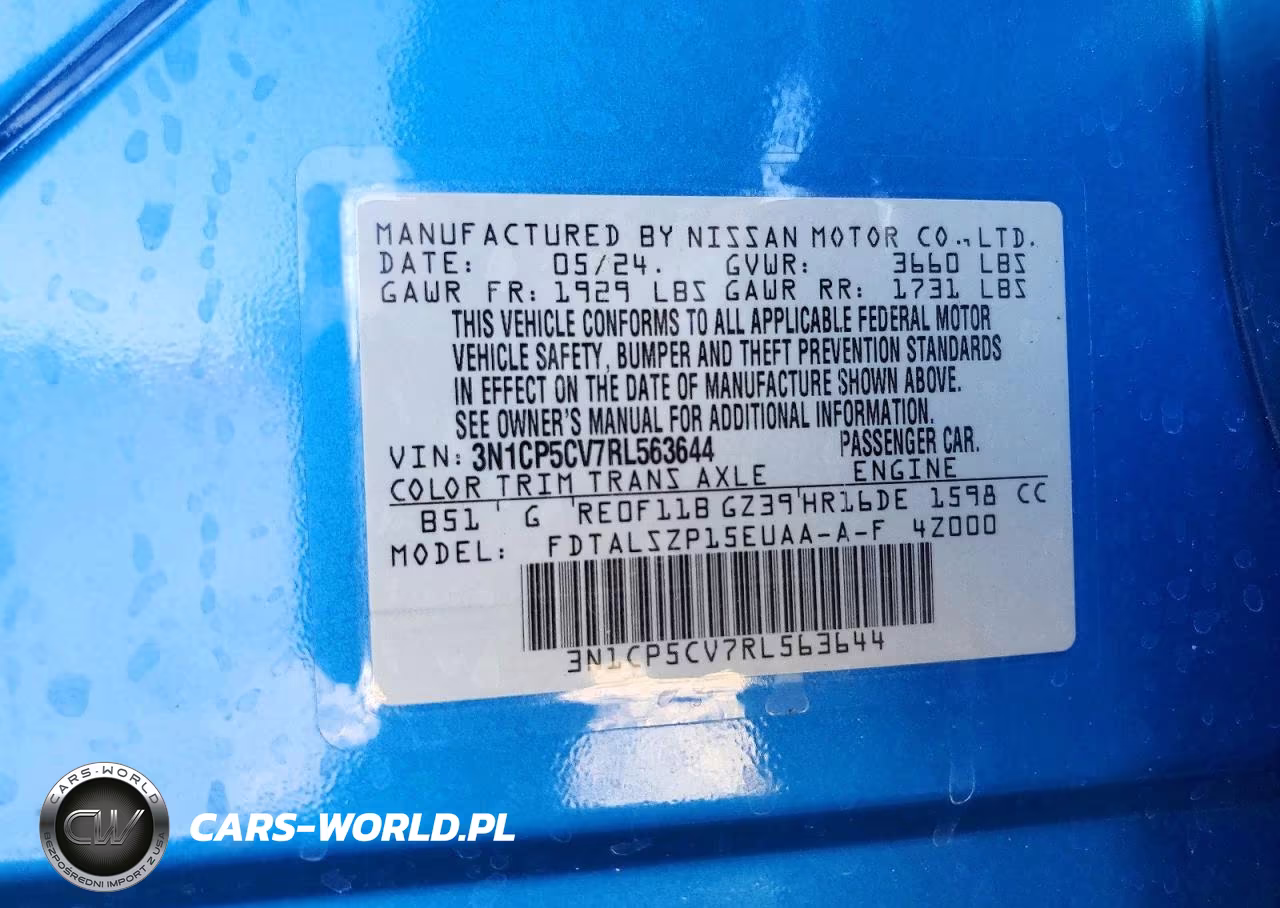 2024 Nissan Kicks Sv VIN:3N1CP5CV7RL563644 - 14