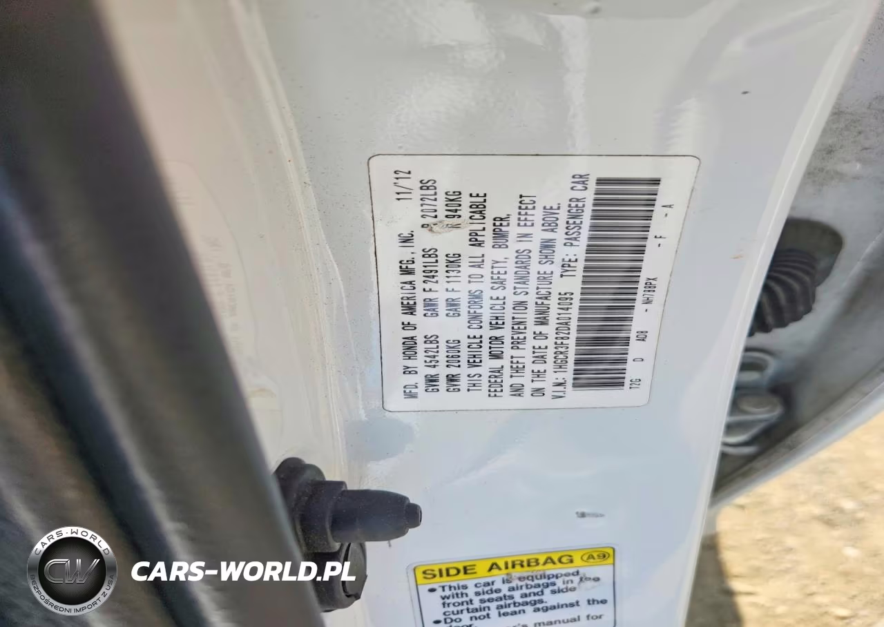2013 Honda Accord Exl VIN:1HGCR3F82DA014095 - 12