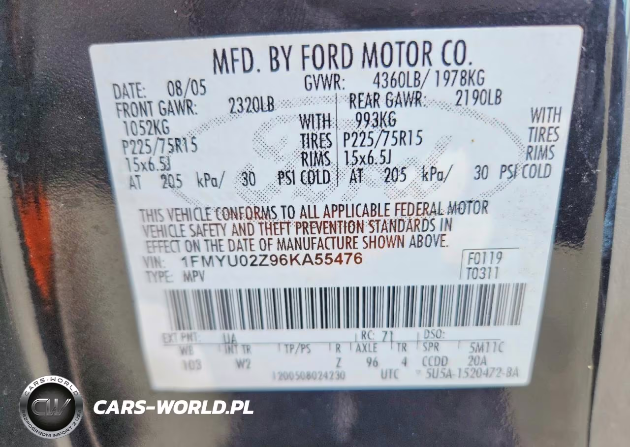 2006 Ford Escape Xls VIN:1FMYU02Z96KA55476 - 13