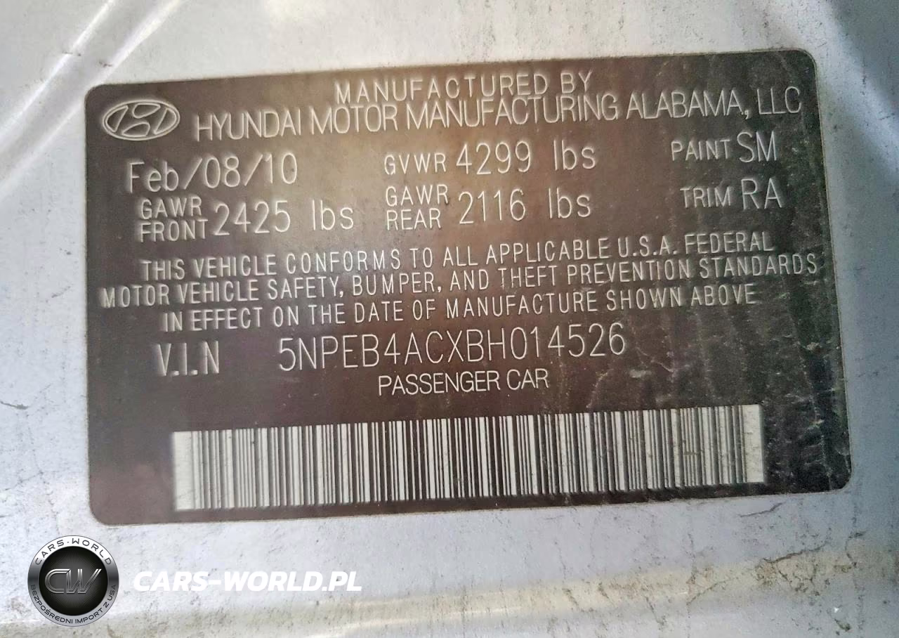 2011 Hyundai Sonata Gls VIN:5NPEB4ACXBH014526 - 12