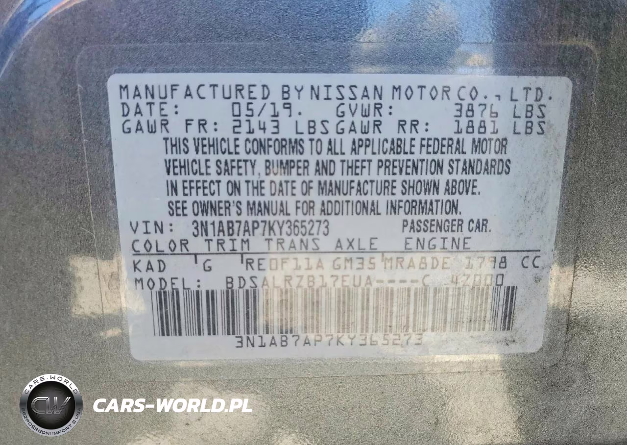 2019 Nissan Sentra Sr VIN:3N1AB7AP7KY365273 - 13