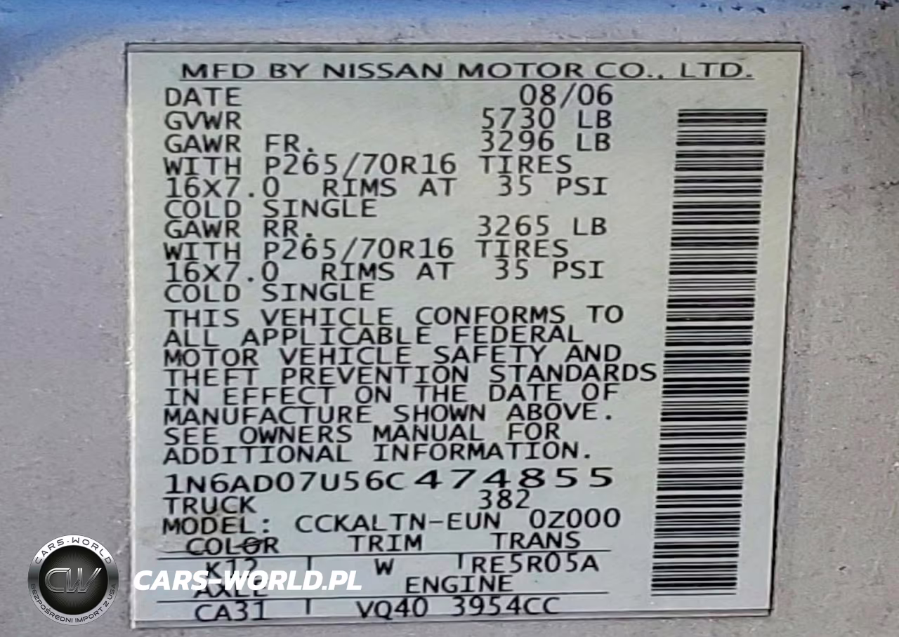2006 Nissan Frontier Se VIN:1N6AD07U56C474855 - 12