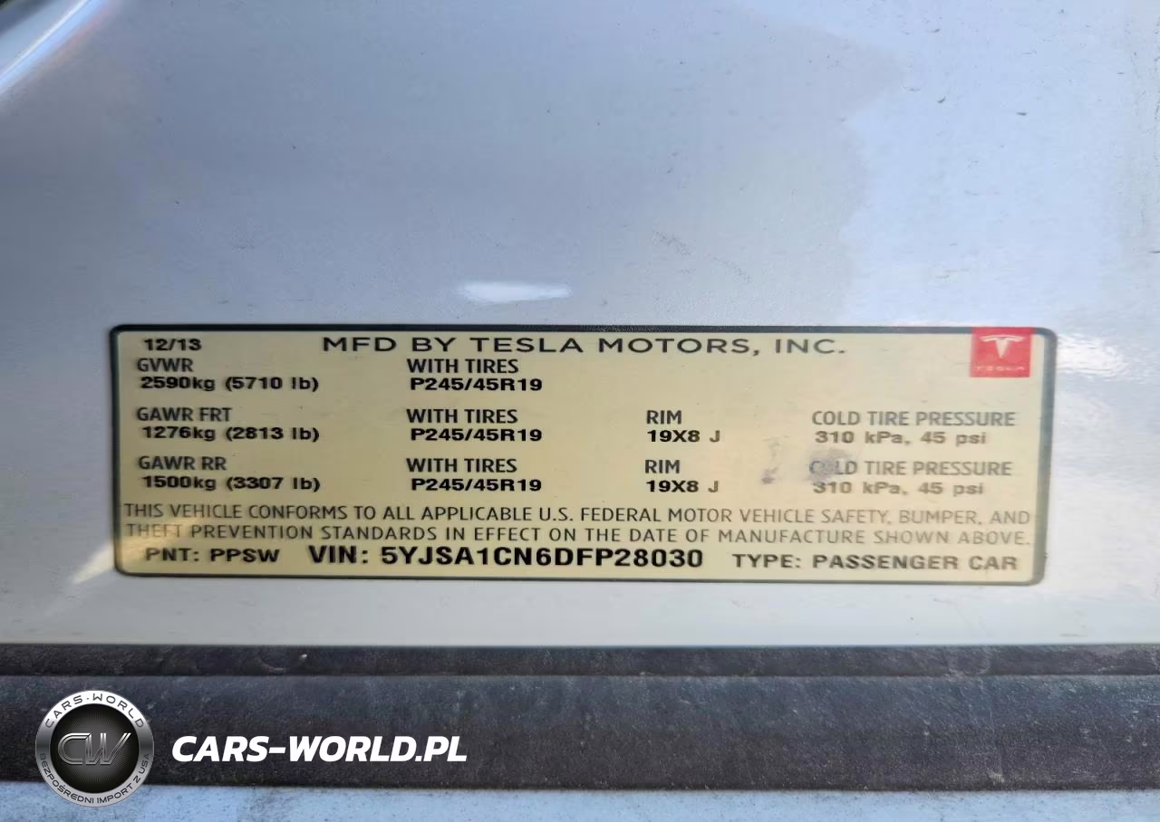 2013 Tesla Model S VIN:5YJSA1CN6DFP28030 - 12