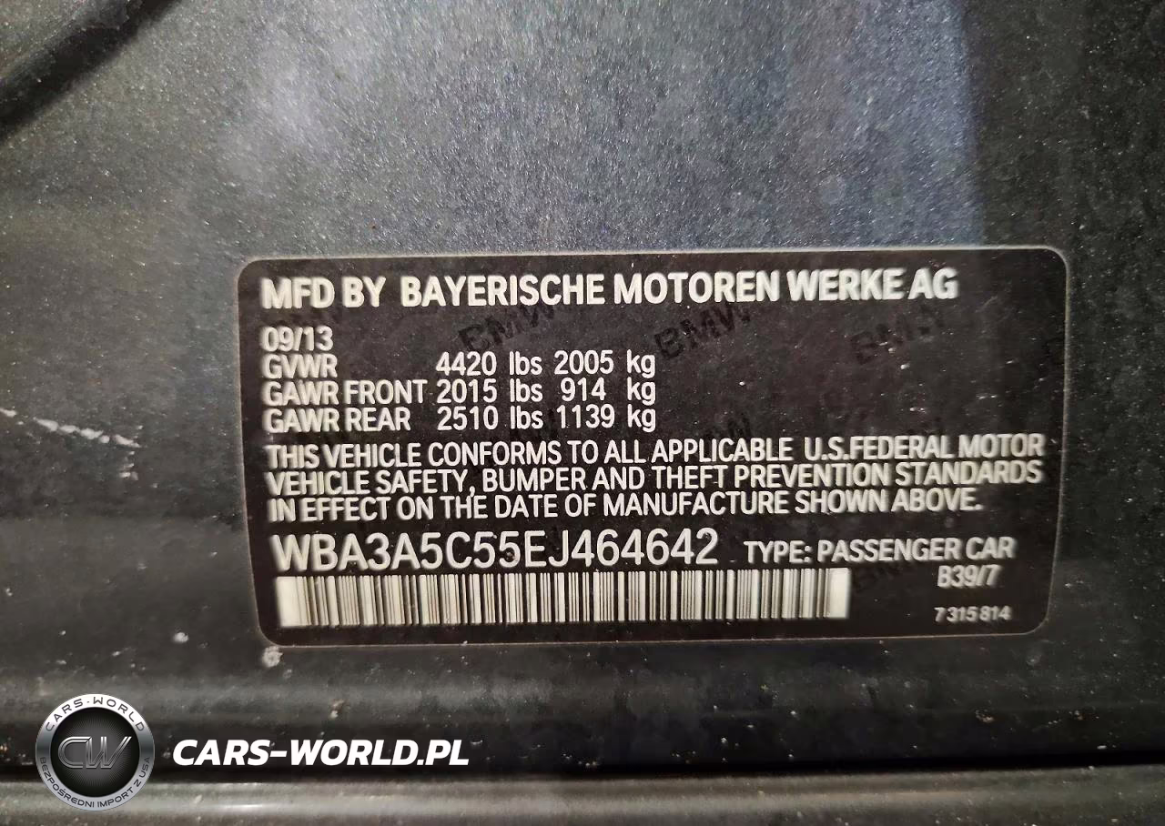 2014 BMW 328 I VIN:WBA3A5C55EJ464642 - 12