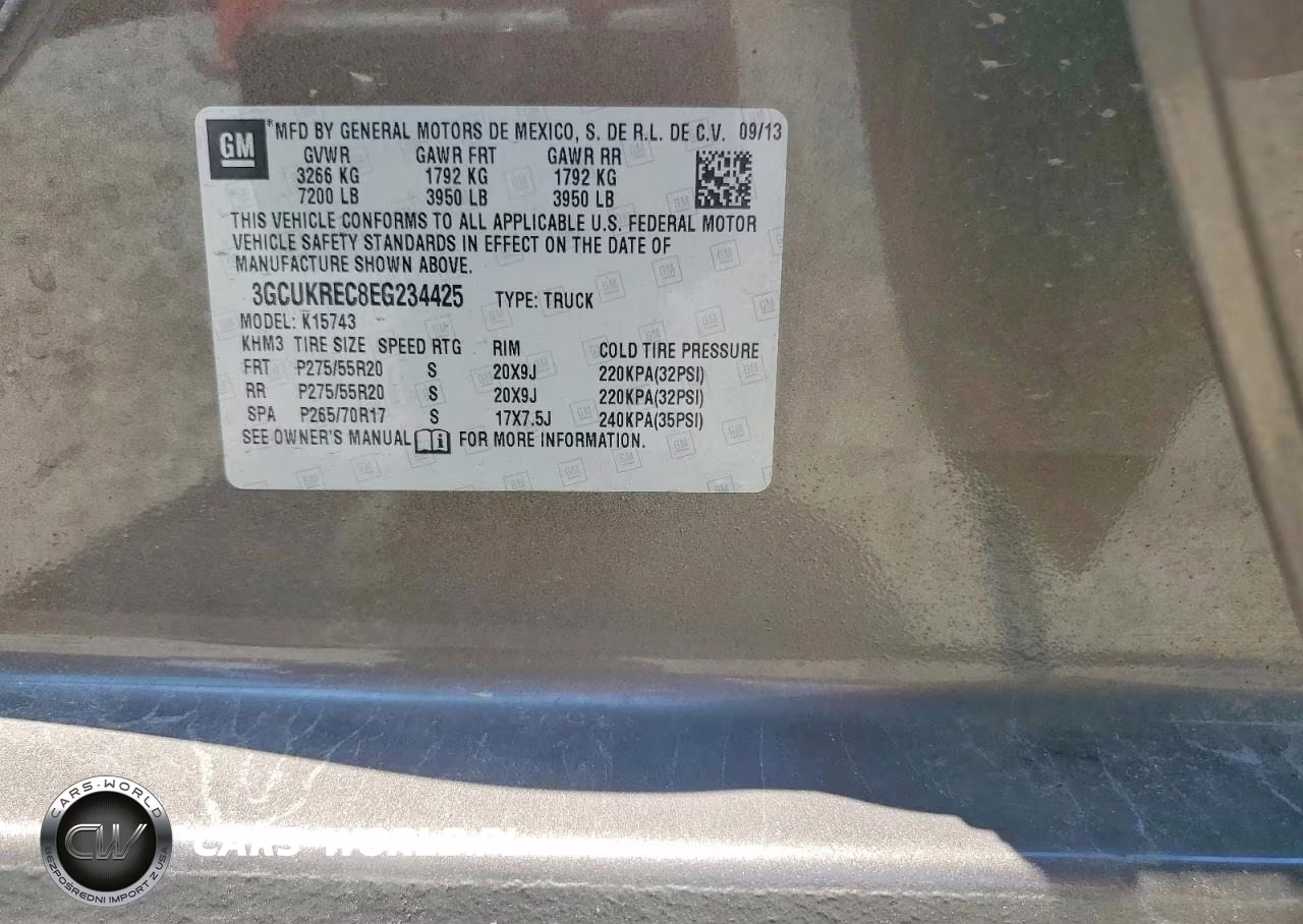 2014 Chevrolet Silverado K1500 Lt VIN:3GCUKREC8EG234425 - 12