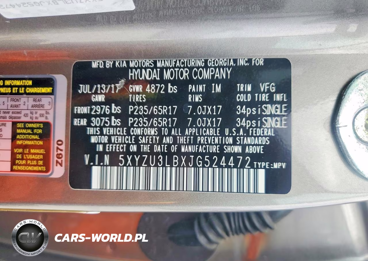 2018 Hyundai Santa Fe Sport 2.4L VIN:5XYZU3LBXJG524472 - 13