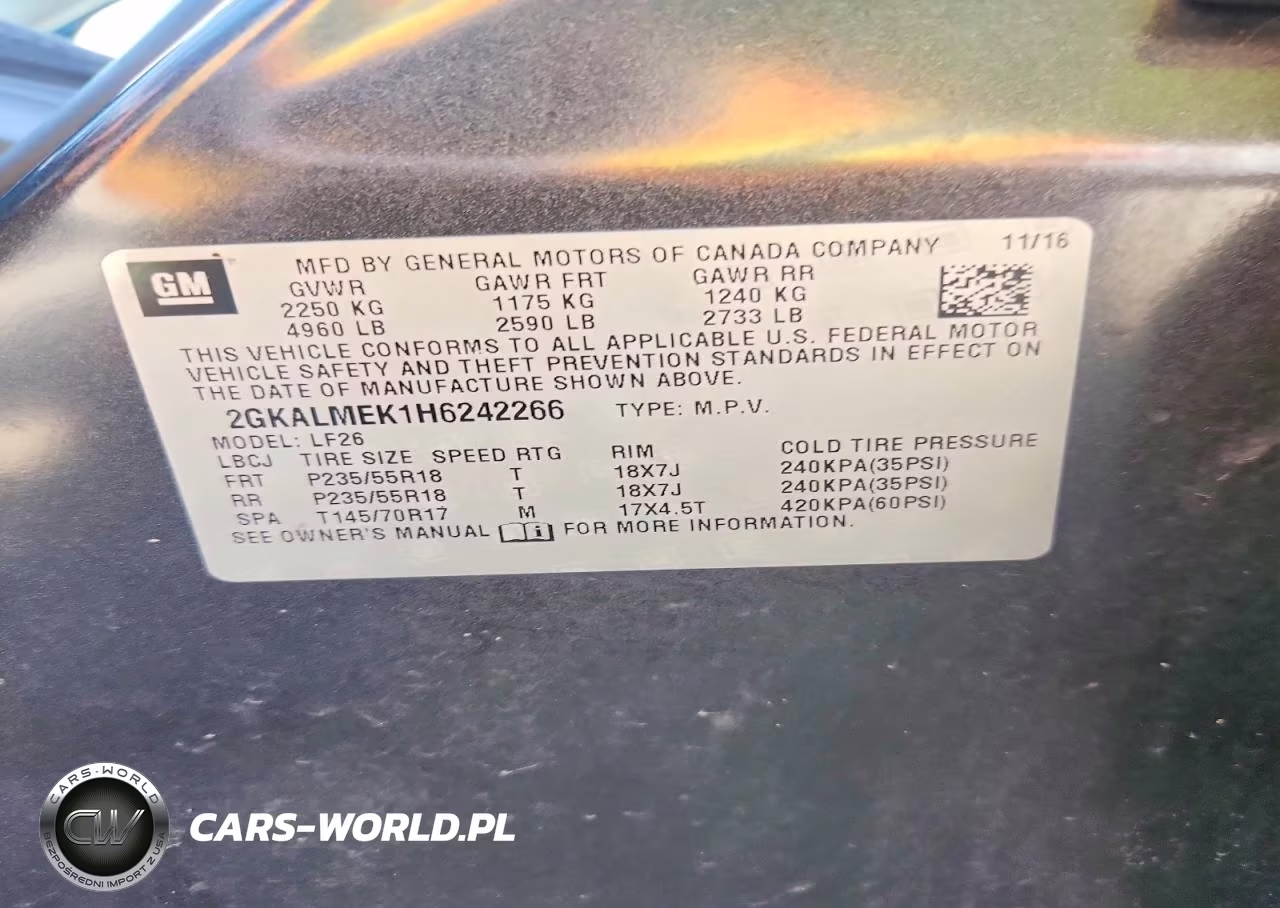 2017 GMC Terrain Sle VIN:2GKALMEK1H6242266 - 13