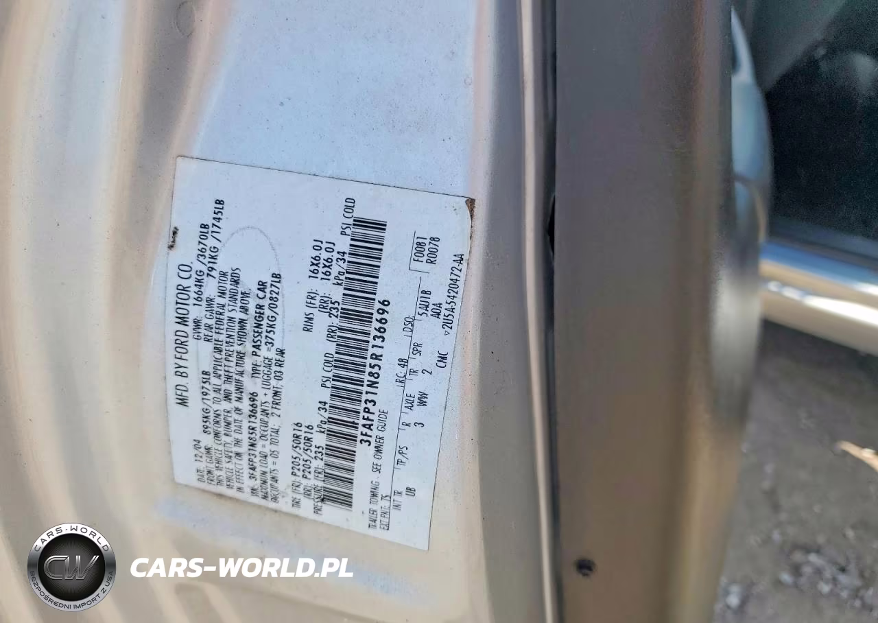 2005 Ford Focus Zx3 VIN:3FAFP31N85R136696 - 12
