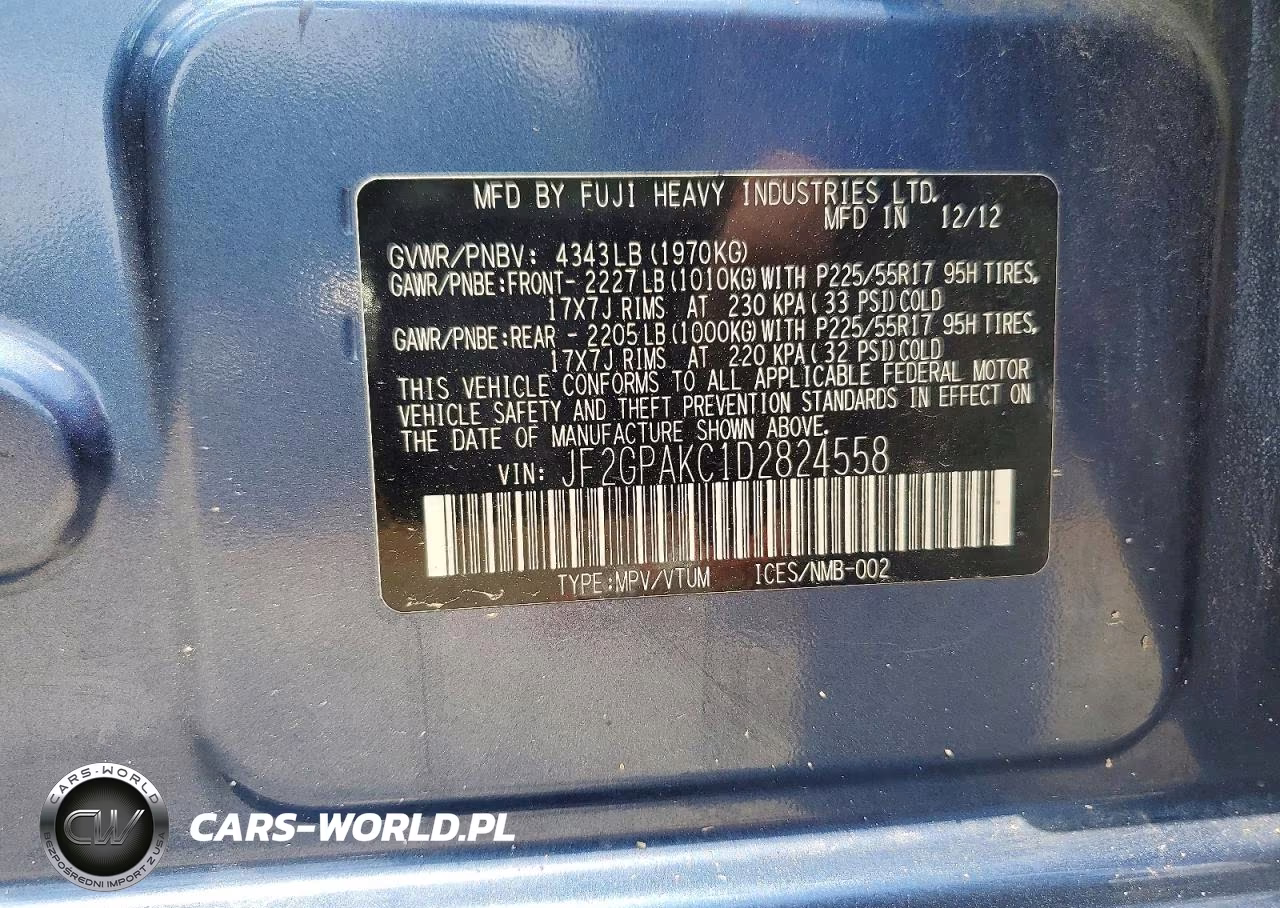 2013 Subaru Xv Crosstrek 2.0 Limited VIN:JF2GPAKC1D2824558 - 13